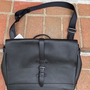 Black Leather Coach Messenger Bag NWT